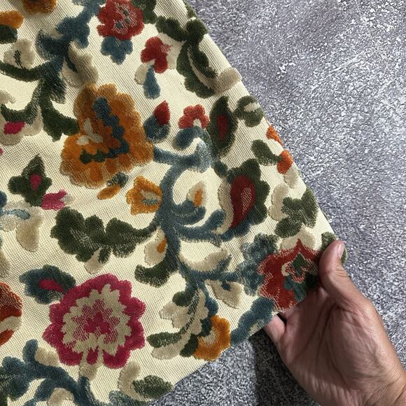 Women's Vintage 60s Velvet Elizabethan Crewel Embroidered Floral Sheath Dress S - Picture 3 of 8